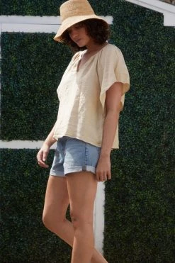 Velvet By Graham & Spencer Womens KALILA LINEN TOP