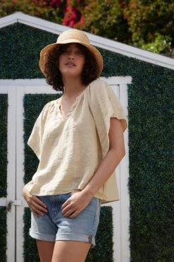 Velvet By Graham & Spencer Womens KALILA LINEN TOP