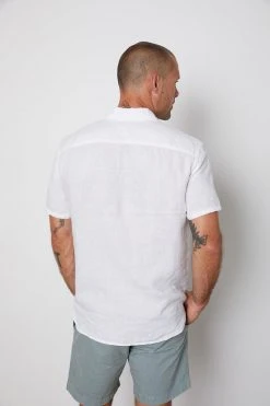 Velvet By Graham & Spencer MACKIE LINEN BUTTON-UP SHIRT Mens