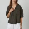 Velvet By Graham & Spencer MARIA LINEN BUTTON-UP SHIRT