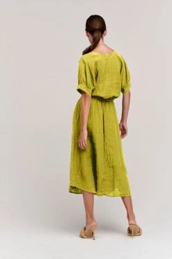 Velvet By Graham & Spencer Womens NANETTE LINEN MIDI DRESS