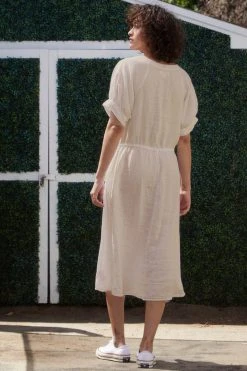 Velvet By Graham & Spencer Womens NANETTE LINEN MIDI DRESS