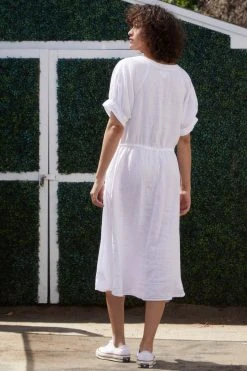 Velvet By Graham & Spencer Womens NANETTE LINEN MIDI DRESS