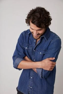Velvet By Graham & Spencer WAYNE DENIM BUTTON-UP SHIRT Mens