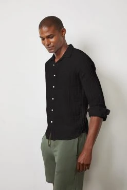 Velvet By Graham & Spencer ELTON COTTON WOVEN BUTTON-UP SHIRT Mens