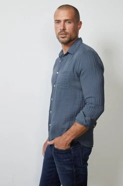 Velvet By Graham & Spencer Mens ELTON COTTON WOVEN BUTTON-UP SHIRT