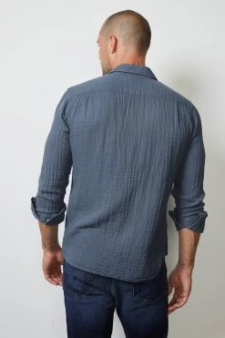 Velvet By Graham & Spencer Mens ELTON COTTON WOVEN BUTTON-UP SHIRT