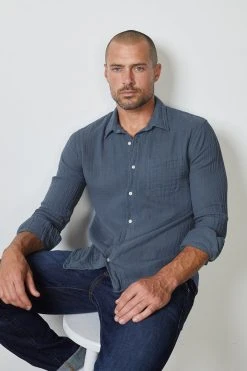 Velvet By Graham & Spencer Mens ELTON COTTON WOVEN BUTTON-UP SHIRT