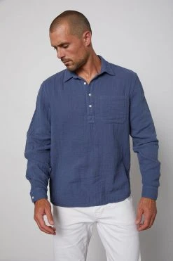 Velvet By Graham & Spencer GERALD QUARTER BUTTON-UP SHIRT Mens