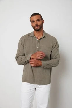 Velvet By Graham & Spencer GERALD QUARTER BUTTON-UP SHIRT Mens