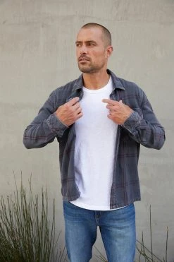 Velvet By Graham & Spencer Mens AMARO CREW NECK SLUB TEE