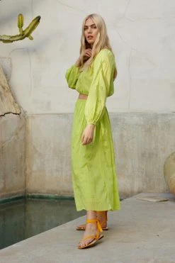 Velvet By Graham & Spencer WYNNE COTTON EYELET MAXI SKIRT