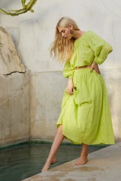 Velvet By Graham & Spencer WYNNE COTTON EYELET MAXI SKIRT